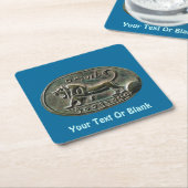 めぎ頭シール スクエアペーパーコースター (アングル)