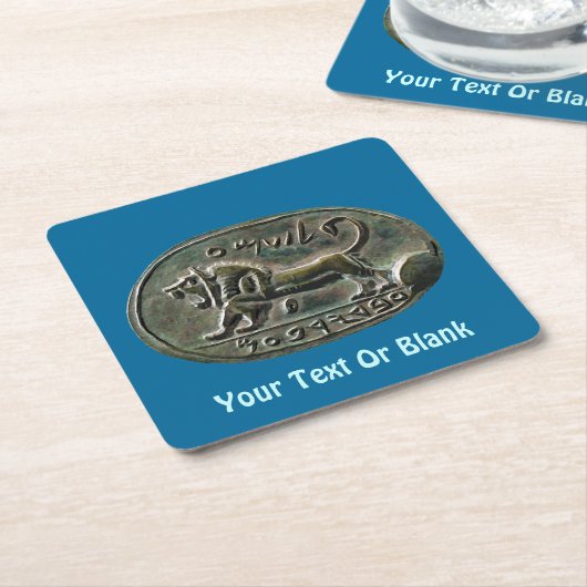 めぎ頭シール スクエアペーパーコースター (アングル)