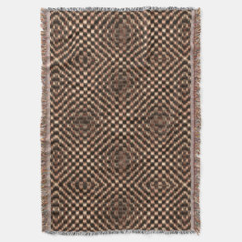 めちゃくちゃで汚い茶色のチェスがお互いに重なり合う スローブランケット