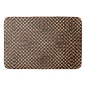 めちゃくちゃで汚い茶色のチェスがお互いに重なり合う バスマット (正面)