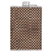 めちゃくちゃで汚い茶色のチェスがお互いに重なり合う フラスク (裏面)