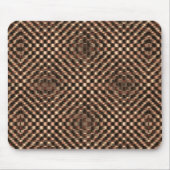 めちゃくちゃで汚い茶色のチェスがお互いに重なり合う マウスパッド (正面)