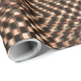 めちゃくちゃで汚い茶色のチェスがお互いに重なり合う ラッピングペーパー