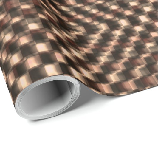 めちゃくちゃで汚い茶色のチェスがお互いに重なり合う ラッピングペーパー (ロールコーナー)