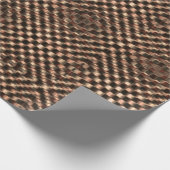 めちゃくちゃで汚い茶色のチェスがお互いに重なり合う ラッピングペーパー (角)