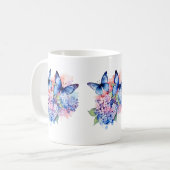 めちゃくちゃなバタフライウォーターカラーマグ コーヒーマグカップ (正面左)