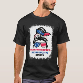 めちゃくちゃなブンアメリカ国旗が星ストライプ生殖 Tシャツ