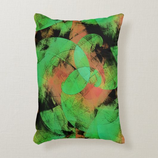 めちゃくちゃな重ね合わせのサーモングリーンらせん状T アクセントクッション (正面(垂直))