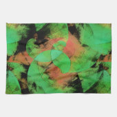 めちゃくちゃな重ね合わせのサーモングリーンらせん状T キッチンタオル (横)