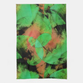 めちゃくちゃな重ね合わせのサーモングリーンらせん状T キッチンタオル (縦)