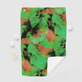 めちゃくちゃな重ね合わせのサーモングリーンらせん状T ゴルフタオル