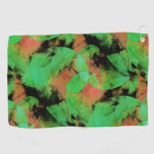 めちゃくちゃな重ね合わせのサーモングリーンらせん状T ゴルフタオル (横)