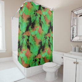 めちゃくちゃな重ね合わせのサーモングリーンらせん状T シャワーカーテン