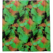 めちゃくちゃな重ね合わせのサーモングリーンらせん状T シャワーカーテン (正面)