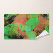 めちゃくちゃな重ね合わせのサーモングリーンらせん状T バスタオルセット (ハンドタオル)