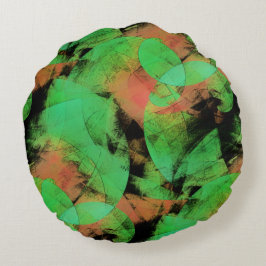 めちゃくちゃな重ね合わせのサーモングリーンらせん状T ラウンドクッション