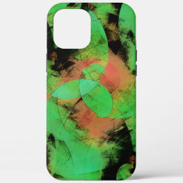 めちゃくちゃな重ね合わせのサーモングリーンらせん状T iPhone 12 PRO MAX ケース