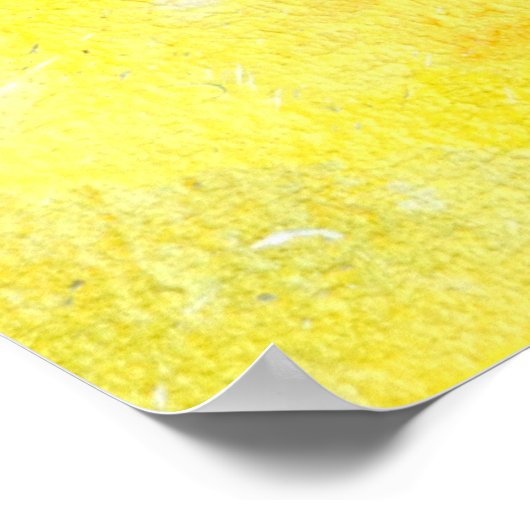 「めちゃくちゃにする」グレーと黄色の抽象芸術アートのポスター ポスター (角)