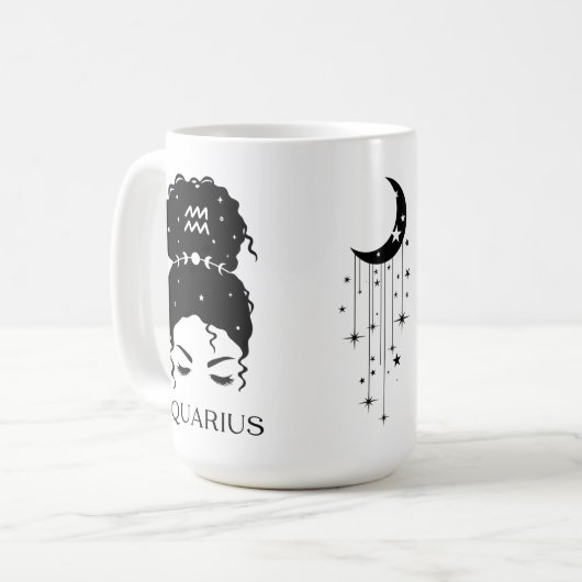 めちゃくちゃパーソナライズされたなパンの〔占星術の〕十二宮図サインAquarius コーヒーマグカップ (正面左)