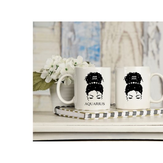 めちゃくちゃパーソナライズされたなパンの〔占星術の〕十二宮図サインAquarius コーヒーマグカップ