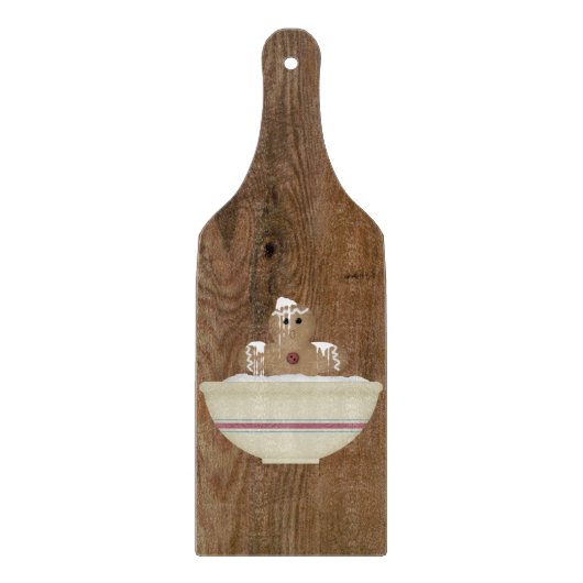 めちゃめちゃなジンジャーブレッドマンガラス切断板 カッティングボード (正面)