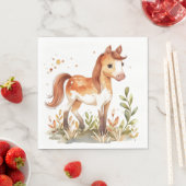 めちゃめちゃゴージャス！愛らしい馬の水色 スタンダードランチョンナプキン (インサイチュ)