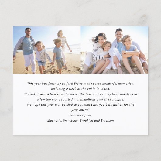 めったにおもしろいなく落ち着いて常に明るい写真ホリデーカード チラシ (裏面)