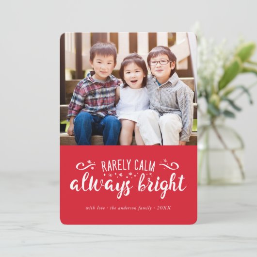 めったに落ち着いて常に明るいおもしろい休日のフォトカード シーズンカード (スタンド正面)