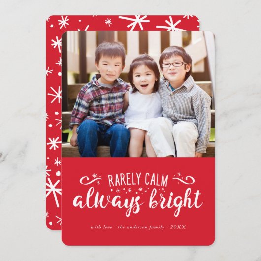 めったに落ち着いて常に明るいおもしろい休日のフォトカード シーズンカード (正面/裏面)