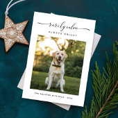 めったに落ち着かない常に明るい可愛い犬の写真クリスマス シーズンカード