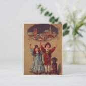 めでたい新年ビクトリアンの子ども シーズンポストカード (スタンド正面)