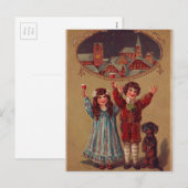 めでたい新年ビクトリアンの子ども シーズンポストカード (正面/裏面)