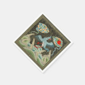 めでたい潮とフェニックスの上昇パター中国のン スタンダードカクテルナプキン (角)