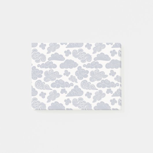 めでたい雲伝統的模様中国のの柱 ポストイット (正面)