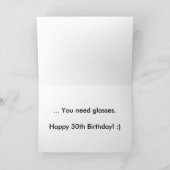 めまいがするくらい幸せな誕生日おめでとうメッセージ カード (内部)