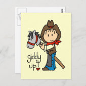 めまいアップカウボーイTシャツとギフト ポストカード (正面/裏面)