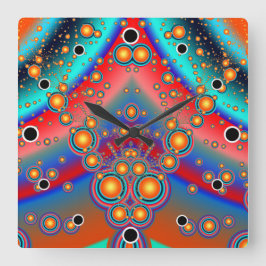 めまいカラフルの泡 スクエア壁時計