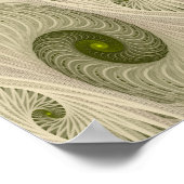 めまいゴ抽象芸術グリーンスパイラル ポスター (角)