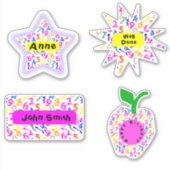 めまいパーソナライズされたすカラフルる数 シール (正面)