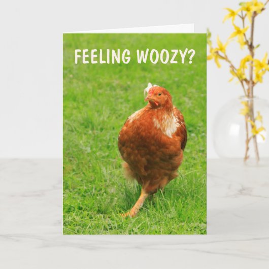 めまい木の茂った鶏が元気になる カード (黄色い花)