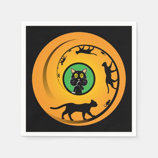 めまい車 スタンダードカクテルナプキン (正面)