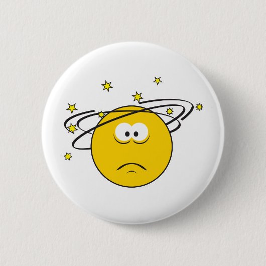 めまい顔 缶バッジ (正面)