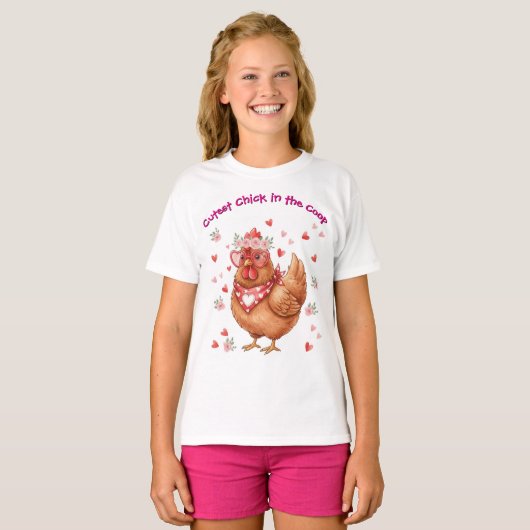 めんこい雌鶏ブラウンヘン Tシャツ (正面フル)