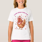 めんこい雌鶏ブラウンヘン Tシャツ (正面)