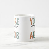 「もういいだろう。常に」レトログランジ文字 コーヒーマグカップ (中央)