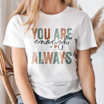 「もういいだろう。常に」レトログランジ文字 Tシャツ<br><div class="desc">自己愛とエンパワーメントを受け入れる「あなたは十分だ。常にレトログランジ文字Tシャツ。このTシャはっきりしたツはインスパイア、フォントと価値の高い自信と価値のタイムレスなメッセージを提供しグランジて、ヴィンテージを搭載した。この動揺してレタリングはスタイリッシュデザインにエディな雰囲気を加え、ワードローブに完璧な追加カジュアルを行う。柔らかく耐久性のある生地を使用したTシャツで、終日の心地よいを提供し、どこでもポジティブなデザインを展開。レトロのtouchで有意義な文言のアパレルを愛する誰にでも理想的しゃれている。</div>