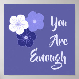 「もういい」紫の花プリント ポスター