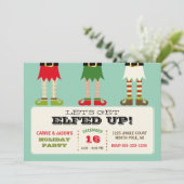 もううんざりだ！ホリデークリスマスパーティー小妖精や小人 招待状 (スタンド正面)