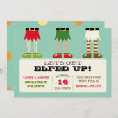 もううんざりだ！ホリデークリスマスパーティー小妖精や小人 招待状 (正面/裏面)