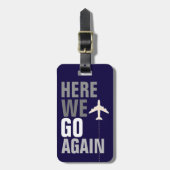 もうおもしろい一度行くぞ！飛行機旅行 ラゲッジタグ (正面縦)